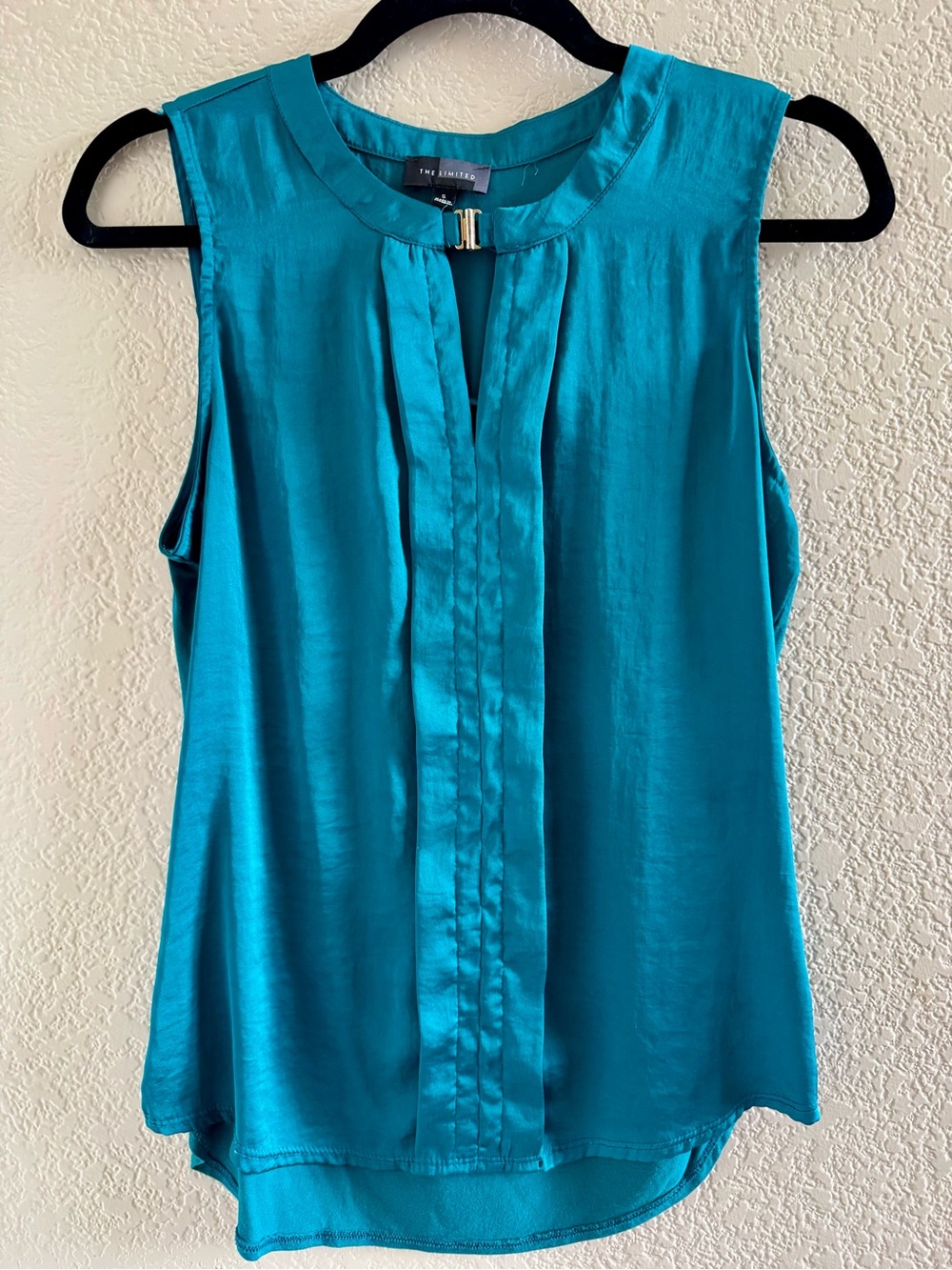The Limited Teal Satin Sleeveless Camisole